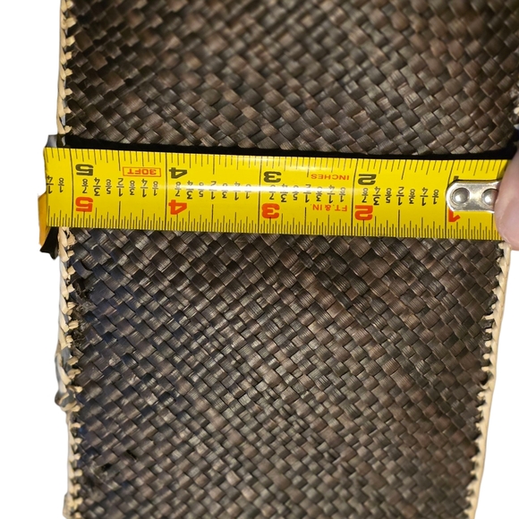 Morgan & Clyde Handmade In Java Woven Tote Bag With Flower Detail 13h"x11w"x6" - Picture 7 of 10